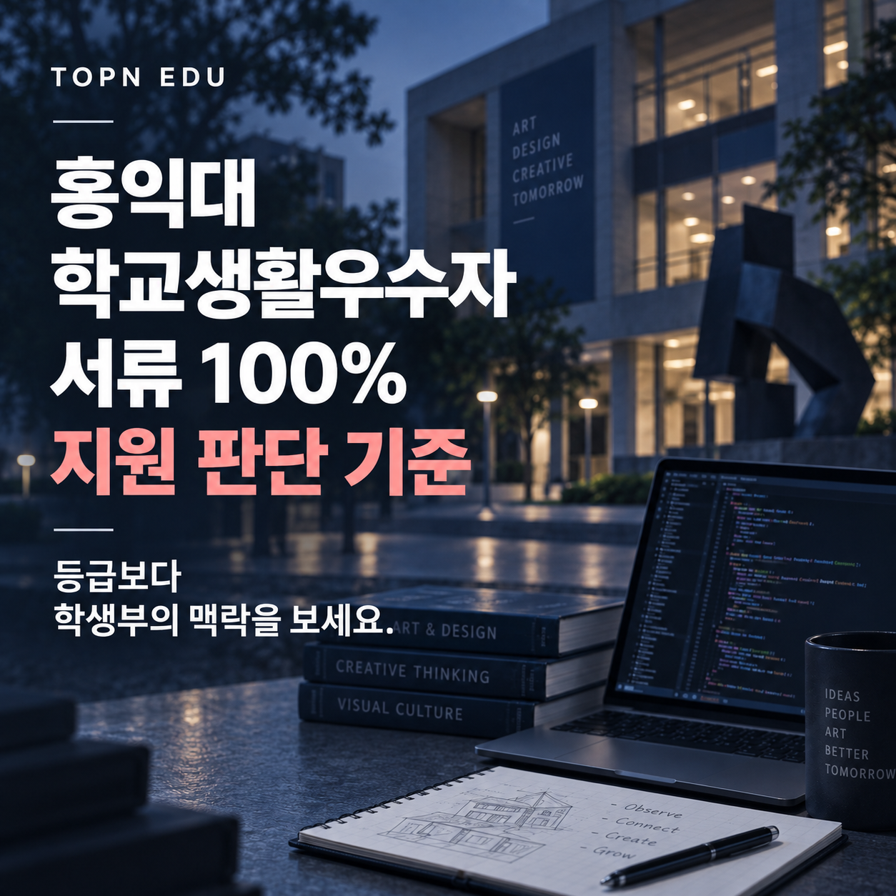2027 홍익대 학교생활우수자전형 서류 100% 지원 판단 기준
