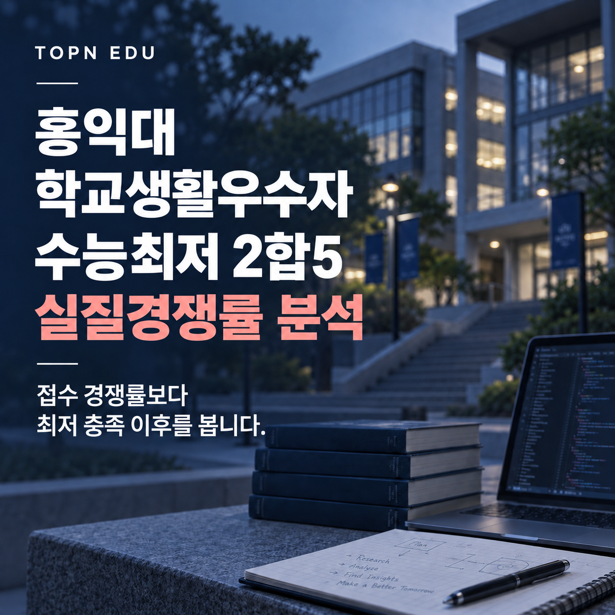 2027 홍익대 학교생활우수자전형 수능최저와 실질경쟁률 분석